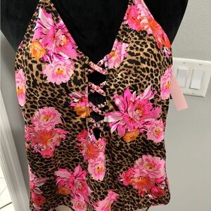 Victoria's Secret Pink Floral Leopard One piece swimsuit
